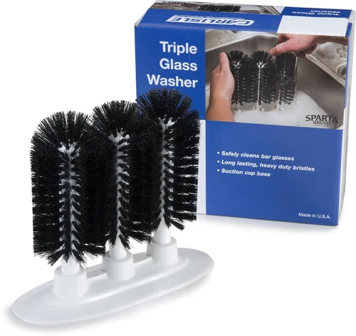 Vista 11 de Carlisle Sparta Limpia vasos triple con mango plástico, 8", Negro, 1