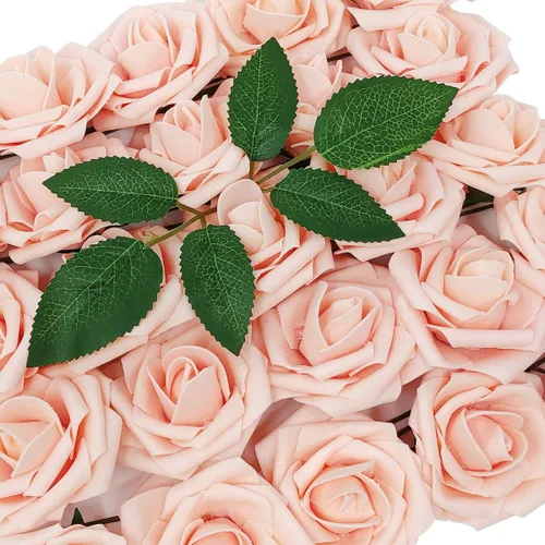 Vista 13 de Wrapables® Flor de rosa artificial, flores de tacto real para ramos de boda y centros de mesa, aguamarina