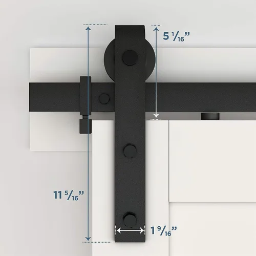 Vista 8 de National Hardware Kit clásico para puerta de granero interior, 72 pulgadas Mate negro