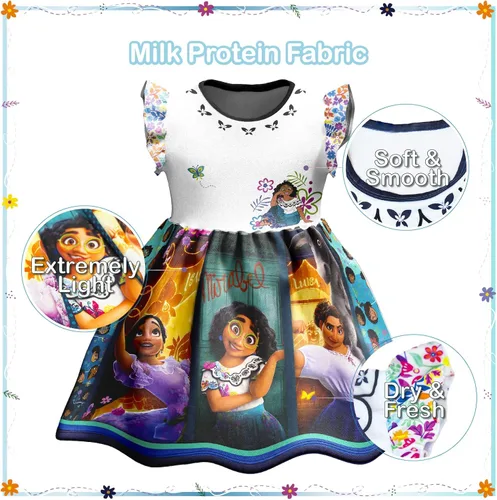 Vista 2 de JIJIJUM Encanto Dress Mirabel Isabella Luisa Outfit Dress Up Princess Costume