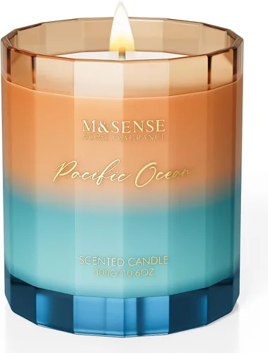 Vista 9 de M&SENSE Velas perfumadas de pomelo para el hogar, 10.6 onzas, 60 horas, velas de soja natural no tóxicas en vidrio de larga duración de combustión