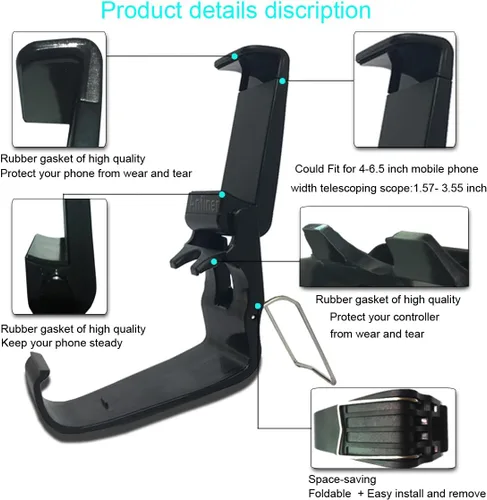 Vista 3 de Controller Mobile Phone Holder/Cellphone Mount/Clip Compatible with Microsoft Xbox/Xbox One/Xbox Series X/S/Xbox Elite 1 /Series 2 /Steelseries