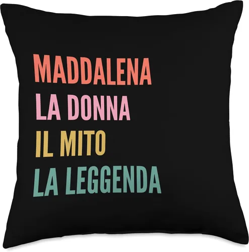 Vista 5 de Disegni Di Nomi Italiani Divertenti Per Maddalena Divertida almohada italiana con diseño de primer nombre, 16 x 16 pulgadas, multicolor