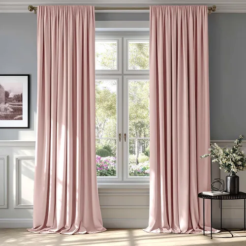 Vista 38 de MIULEE - Juego de 2 paneles de cortinas negro opacas y térmicas de terciopelo para la sala de estar y dormitorio, con bolsillo para cortinero, de 63