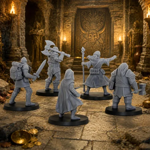 Vista 8 de DND Miniatures Fantasy Adventurer 0.984 in 1:64 Minis AS1057