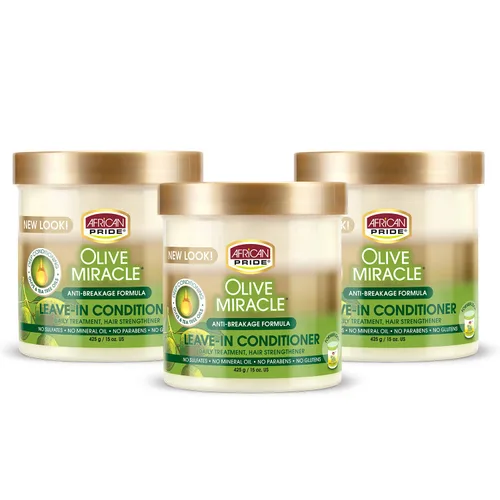Vista 6 de African Pride Acondicionador sin enjuague Olive Miracle 12oz, 12 Oz