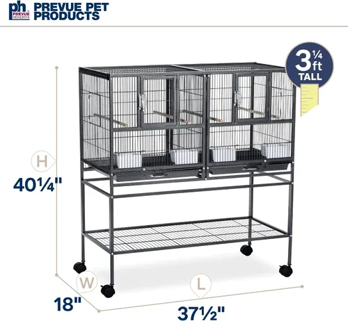 Vista 6 de Prevue Pet Products Deluxe Divided Breeder Cage - Black