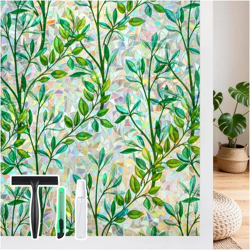 Vista 13 de LUTE - Película de privacidad para ventana, película de arco iris, adhesivo estático de vidrio manchado 3D decorativo, adhesivos de vidrio