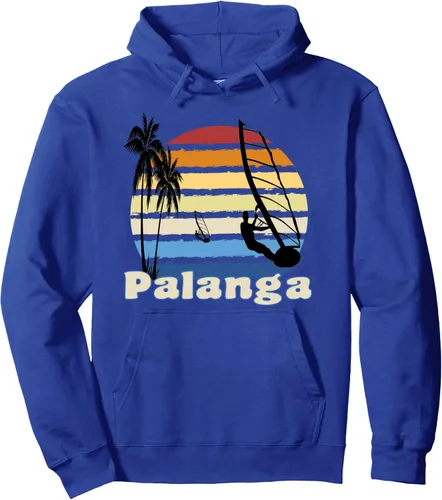 Vista 3 de Palanga Lithuania Windsurfing Windsurf Sudadera con capucha de playa, Negro