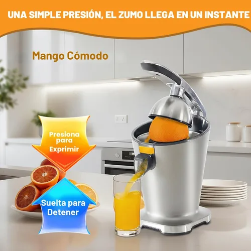 Vista 2 de NEWBULIG Exprimidor eléctrico de cítricos, exprimidor automático de naranja con mango de agarre suave, máquinas extractoras de jugo de naranja