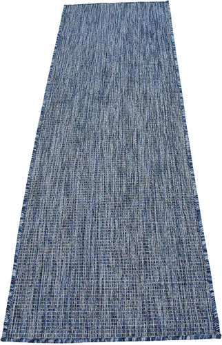Vista 6 de Unique Loom Collection Alfombra de Área Plana Casual de Transición Sólida Jaspeada para Interiores/Exteriores (Pasillo 2' x 6' 1", Azul/Azul Marino)