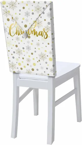 Vista 22 de Fundas para respaldo de silla de comedor, bolas de Navidad con diseño de copo de nieve en color rojo de invierno, fundas para sillas de cocina Árbol