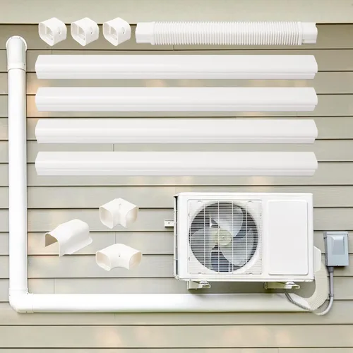 Vista 9 de 7,6 cm de ancho 4,7 m de largo Kit de cubierta de línea de aire acondicionado mini split Kit de tubos de PVC decorativos para sistema de aire