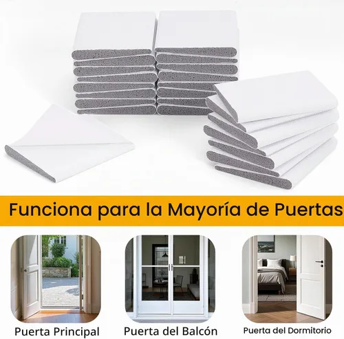 Vista 3 de 24 sellos autoadhesivos para esquinas de puerta, tira de sellado de relleno de huecos, burletes para marco de puerta, almohadillas de esquina