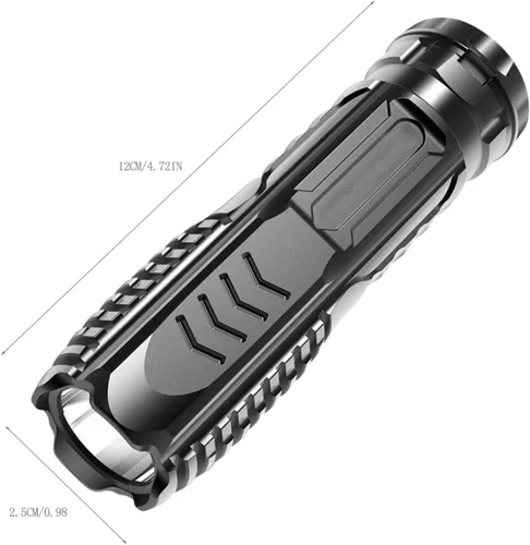 Vista 3 de 2 unids LED recargable USB de largo alcance mini portátil hogar resistente linterna iluminación LED linternas de alto brillo ajustable luz de flash