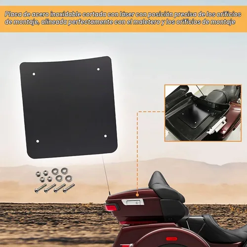 Vista 4 de Kit de placa base metálica interna para paquete de viaje, corte láser para Harley Touring Razor Chopped King Tour Pak 2014+