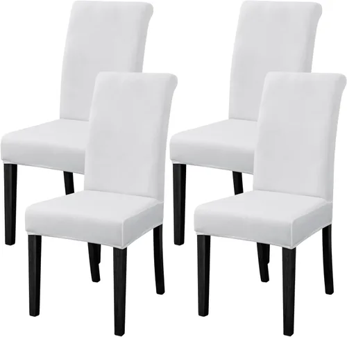 Vista 25 de FORCHEER Juego de 4 fundas para sillas de comedor para comedor, fundas elásticas para sillas de comedor y cocina, lavables y extraíbles