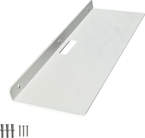Vista 16 de Pequeño estante flotante – 6 pulgadas, soporte de pared de metal negro, estantes flotantes de pared para router, cámara, plantas, baño, cocina