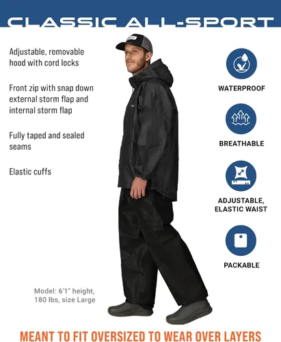 Vista 3 de FROGG TOGGS Traje de lluvia impermeable transpirable clásico de 3 capas para hombre, para todos los deportes