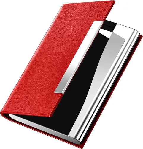 Vista 10 de Padike - Tarjetero profesional de cuero PU y acero inoxidable multitarjeta para hombres y mujeres. Estuche para tarjetas de crédito, carné de Negro