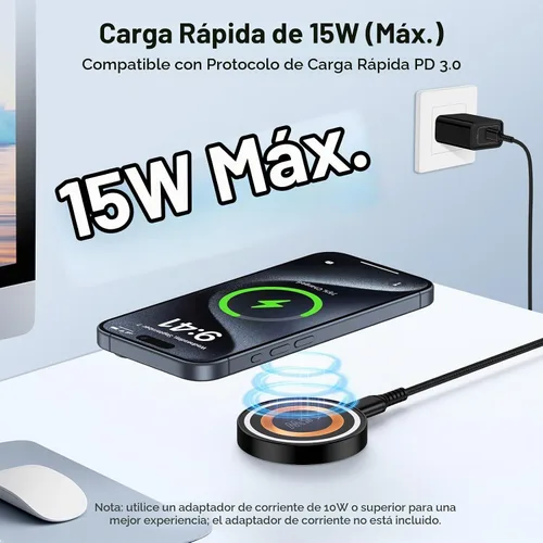 Vista 4 de Samsung - Cargador inalámbrico magnético para Galaxy S26 Z Fold Flip 8 7 6 Negro