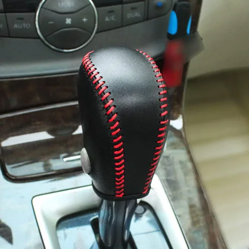 Vista 8 de DEYTOP Funda de palanca de cambios para 2013-2019 Nissan Sentra / 2013-2018 Altima Cubierta de palanca de cambios de cuero para automóviles Funda