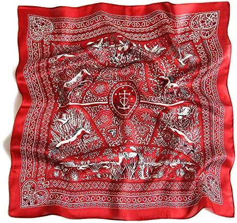 Vista 5 de MEISEE Bufandas cuadradas pequeñas de seda de morera 100 % de 21 x 21 pulgadas, bufanda para el cuello, transpirable, ligera, para mujer