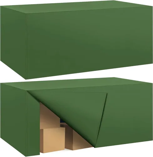 Vista 14 de Paquete de 2 manteles ajustados para mesa rectangular de 4 pies, 48 x 24 pulgadas, cubiertas de mesa verde manzana, tela de poliéster resistente al