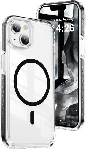 Vista 28 de LEMAXELERS Funda magnética transparente para iPhone 18 Pro Max, color negro