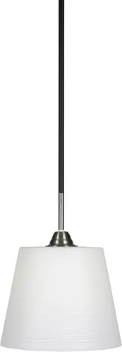 Vista 5 de Toltec Lighting Paramount - Mini colgante de 1 luz en acabado negro mate con cristal de arte perla de 7 pulgadas y estilo negro