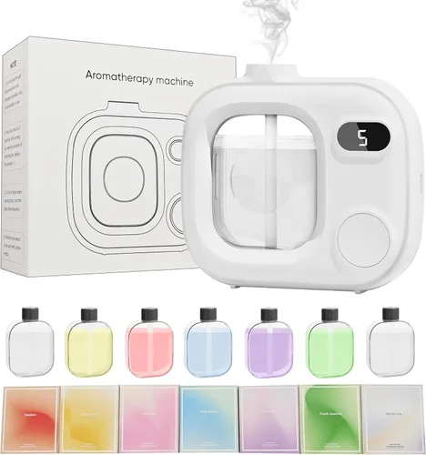 Vista 10 de Difusor de aceite esencial sin agua, difusor inteligente de aceite esencial para habitaciones grandes, baños, hoteles y oficinas, difusor de aroma