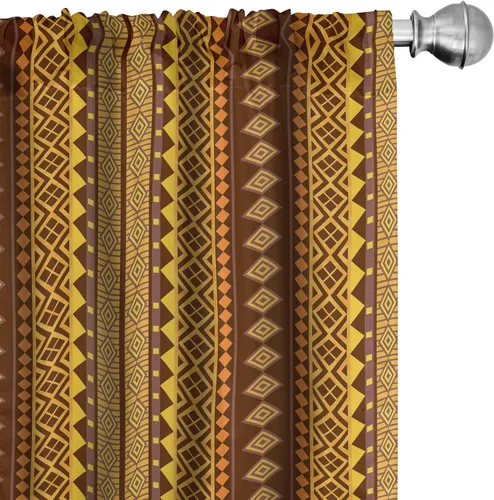 Vista 25 de Lunarable Cortinas con estampado de madera, madera natural rústica con rayas, patrón abstracto ovalado, tema de carpintería, tratamientos