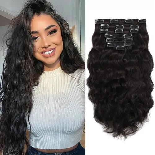 Vista 16 de Caliee - Extensiones de cabello rizado con clip 3B 3C Jerry, extensiones de clip de cabello rizado 14 pulgadas 1B color natural, extensiones