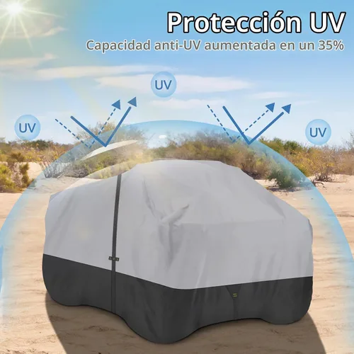 Vista 4 de Cubierta para ATV, 600D impermeable y resistente al viento, cubierta de 4 ruedas, cubierta cuádruple para Polaris Yamaha Suzuki Honda
