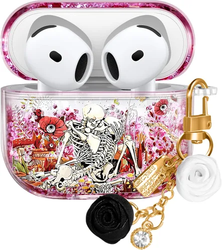Vista 42 de para Airpods de 2ª/1ª Generación - Estuche Quicksand Liquid Kawaii Lindo Mujer Niña Mujeres Chispeante Brillante Bling Resplandor Adorable Elegante