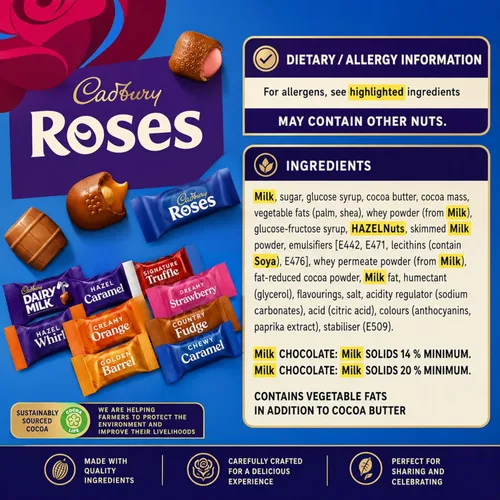 Vista 2 de Cadbury Rosas Cartón 10.23 oz
