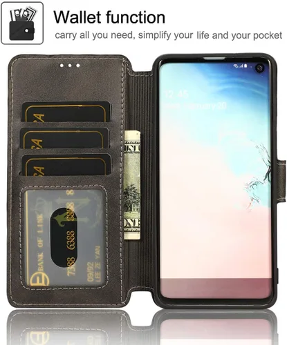 Vista 2 de QLTYPRI Funda tipo cartera para Samsung Galaxy S8, color negro