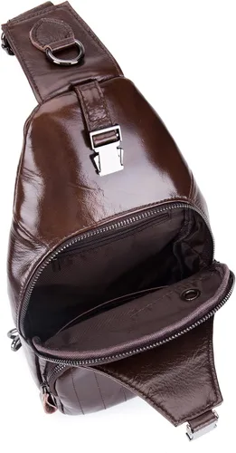 Vista 119 de LUKZIJAES Bolso bandolera de cuero genuino para hombre