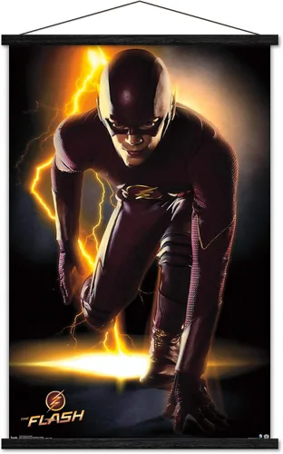 Vista 19 de Trends International DC Comics TV - The Flash - Póster de pared de retrato, 14.725 x 22.375 pulgadas, versión enmarcada de madera de granero