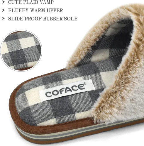 Vista 2 de COFACE Pantuflas de espuma viscoelástica para mujer, cómodas y cálidas, con forro de cojín acogedor