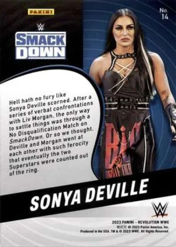 Vista 2 de 2023 Panini Revolution #14 Sonya Deville SmackDown Official WWE Wrestling Trading Card in Raw (NM or Better) Condition
