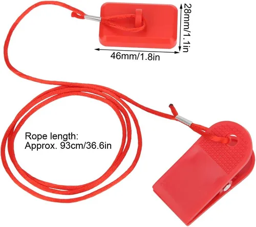 Vista 4 de Keenso Llave de seguridad para caminadora, interruptor de seguridad magnético para máquina de correr, accesorios de repuesto para la mayoría