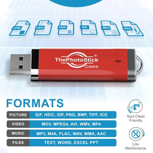Vista 8 de ThePhotoStick® Omni 512GB - Copia de seguridad y transferencia segura de fotos y videos Organización de archivos digitales Conexión USB