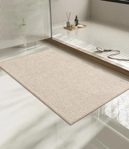 Vista 89 de Chakme Juego de 2 alfombras de baño ultrafinas, absorbentes, antideslizantes, lavables a máquina, color negro, 17 x 24 pulgadas / 17 x 30 pulgadas