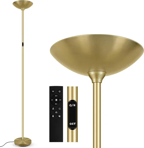 Vista 11 de Lámpara de pie, lámpara de pie, lámpara de pie LED Torchiere de 20 W, 2000 lm, regulable continuo, control táctil, luz diurna de 3000 K, vida útil