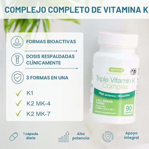Vista 2 de Complejo de vitamina K de espectro completo Igennus, K1 y K2