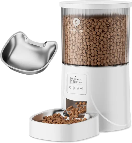 Vista 9 de Alimentador automático PETULTRA para gatos: dispensador de alimentos programable para gatos con tiempo de 4L Easy to Set, Dual Power, Precise