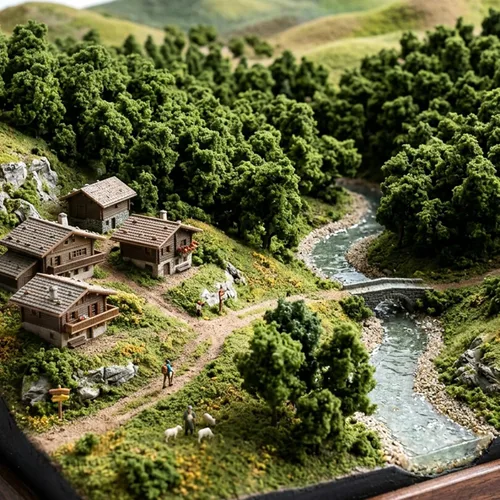 Vista 6 de Modelo de polvo de árbol de planta verde copetudo para manualidades