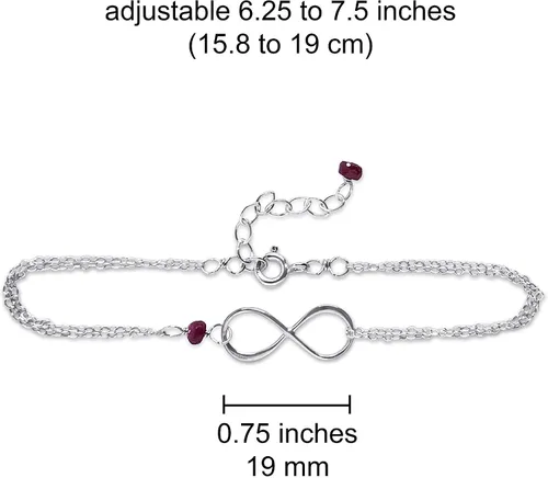 Vista 95 de Pulsera con dije de infinito con piedra natal, joyería hecha a mano, regalo para ella