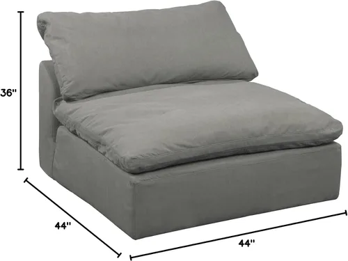 Vista 2 de Sunset Trading Puff Silla sin brazos de tela de 44 pulgadas en gris